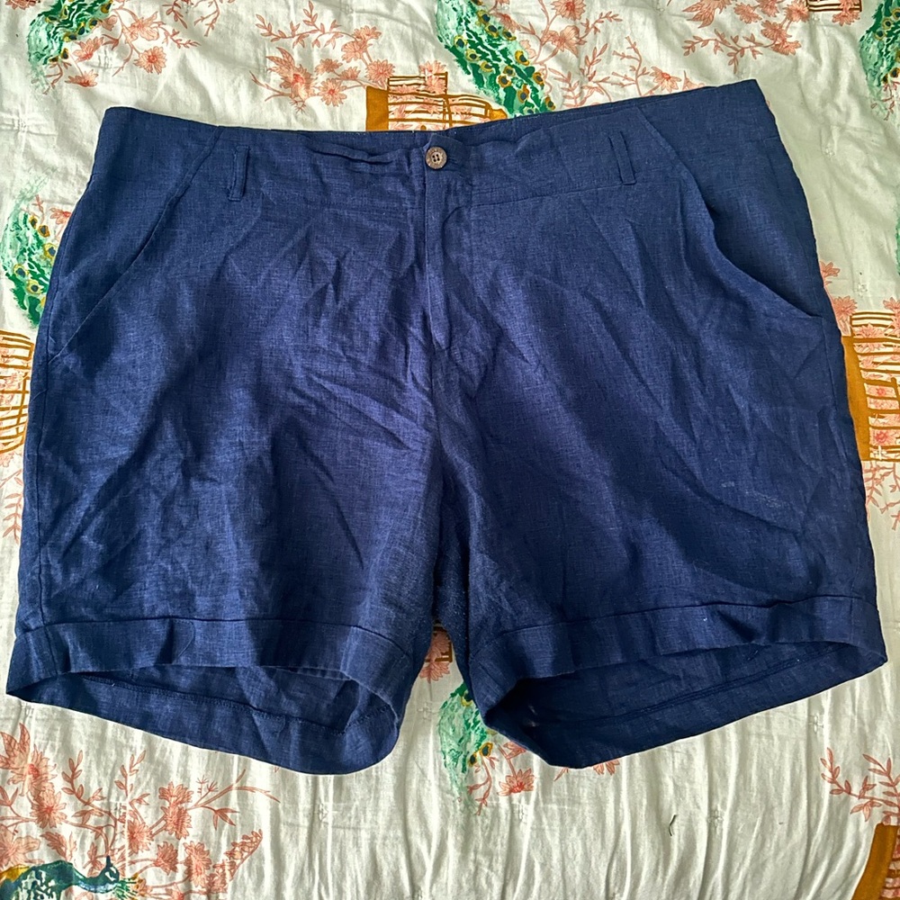 Kenar Linen Blend Short Navy Size 22W